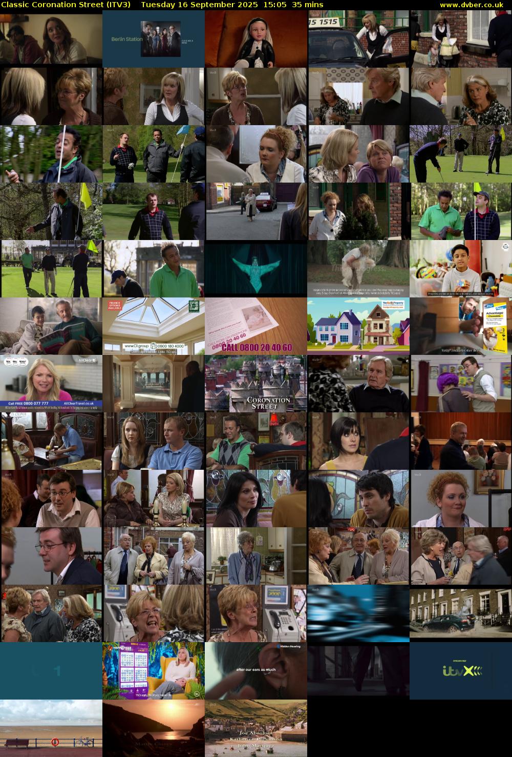Classic Coronation Street (ITV3) Tuesday 16 September 2025 15:05 - 15:40