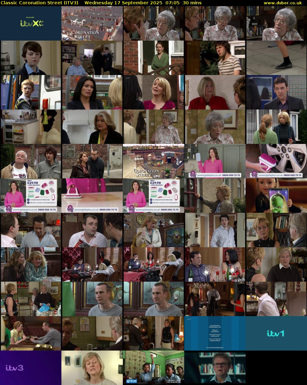 Classic Coronation Street (ITV3) Wednesday 17 September 2025 07:05 - 07:35