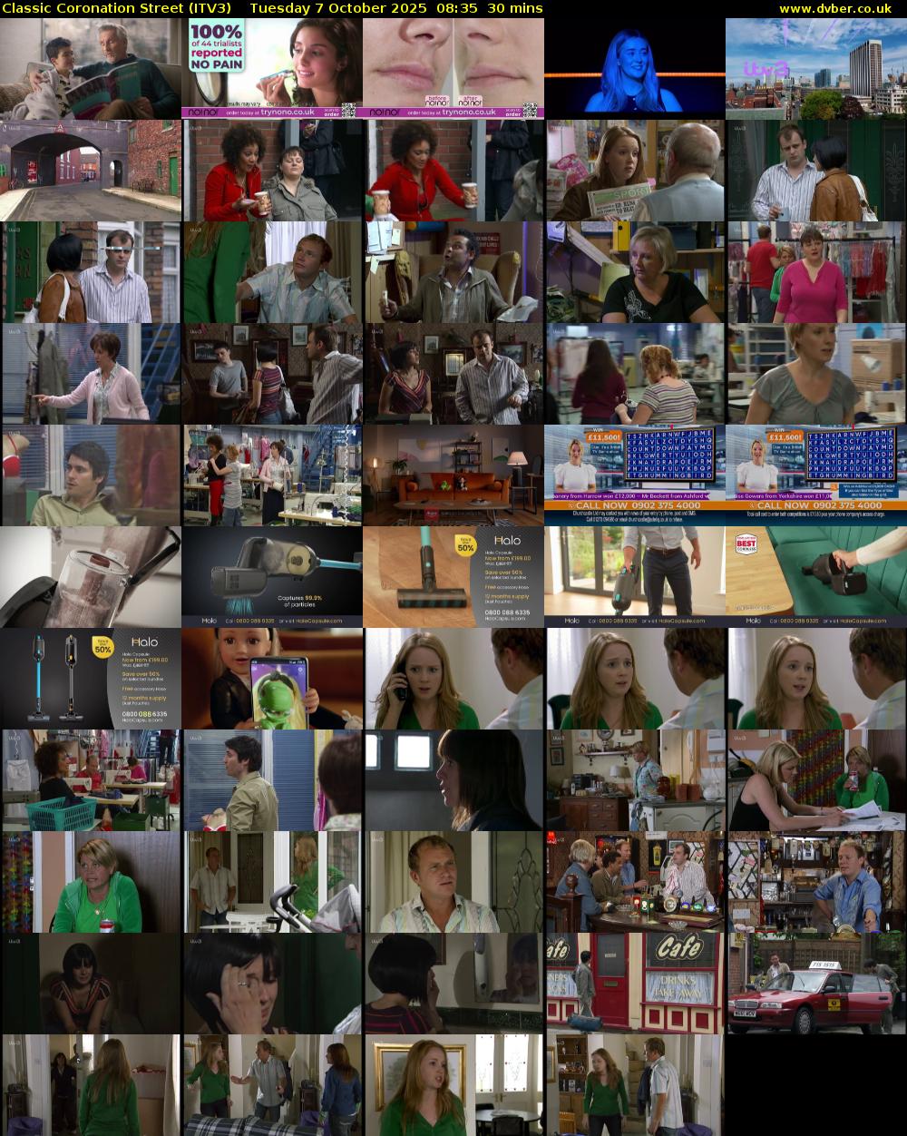 Classic Coronation Street (ITV3) Tuesday 7 October 2025 08:35 - 09:05