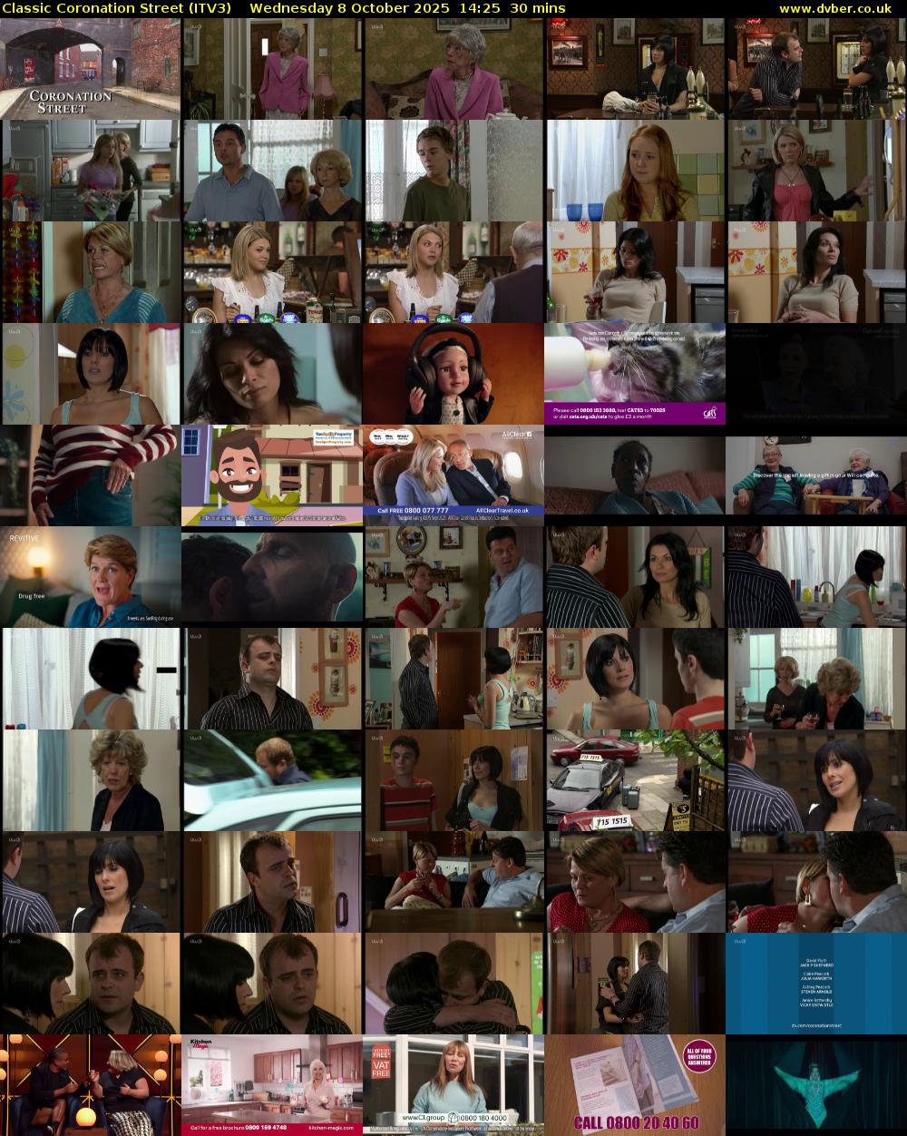 Classic Coronation Street (ITV3) Wednesday 8 October 2025 14:25 - 14:55