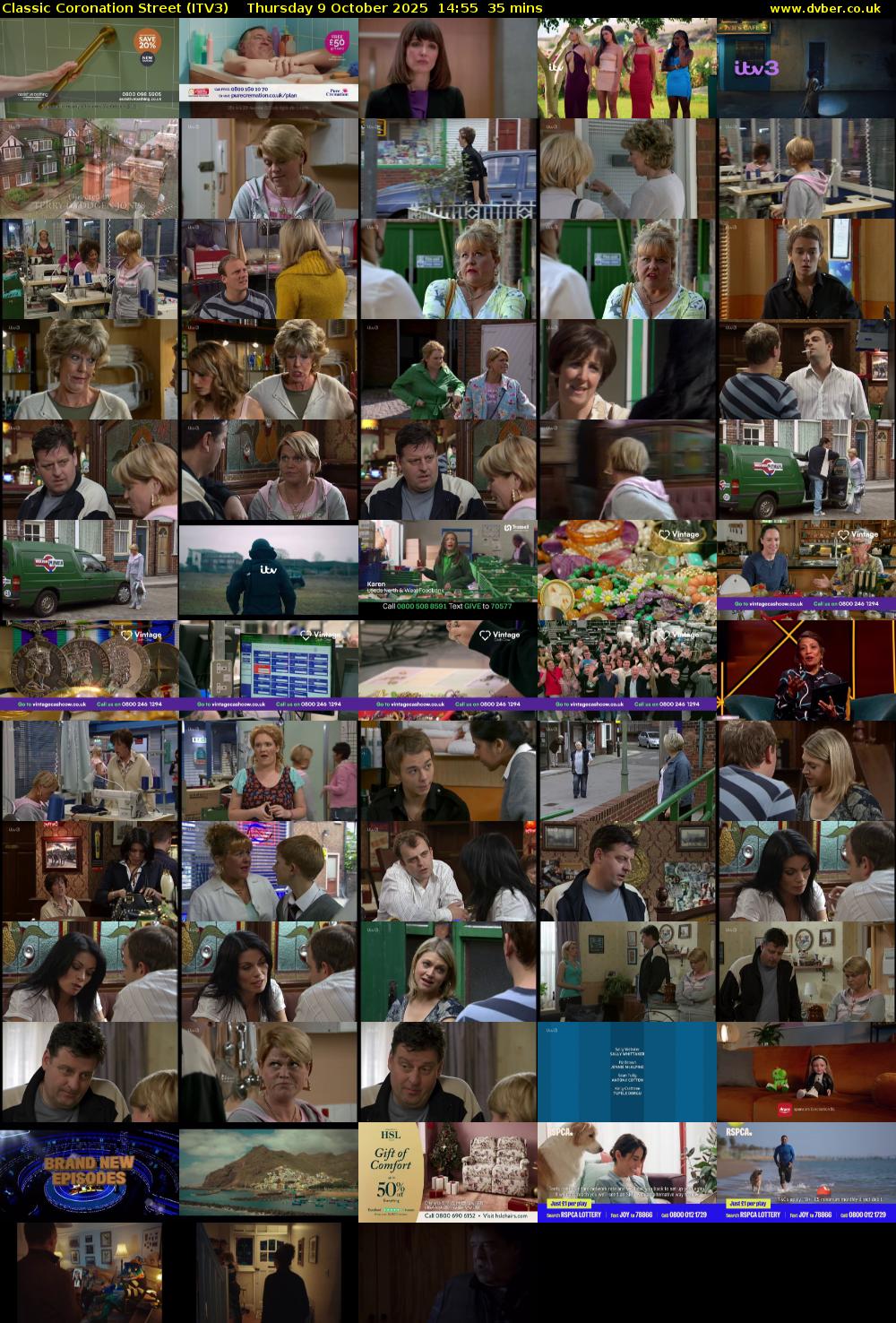 Classic Coronation Street (ITV3) Thursday 9 October 2025 14:55 - 15:30