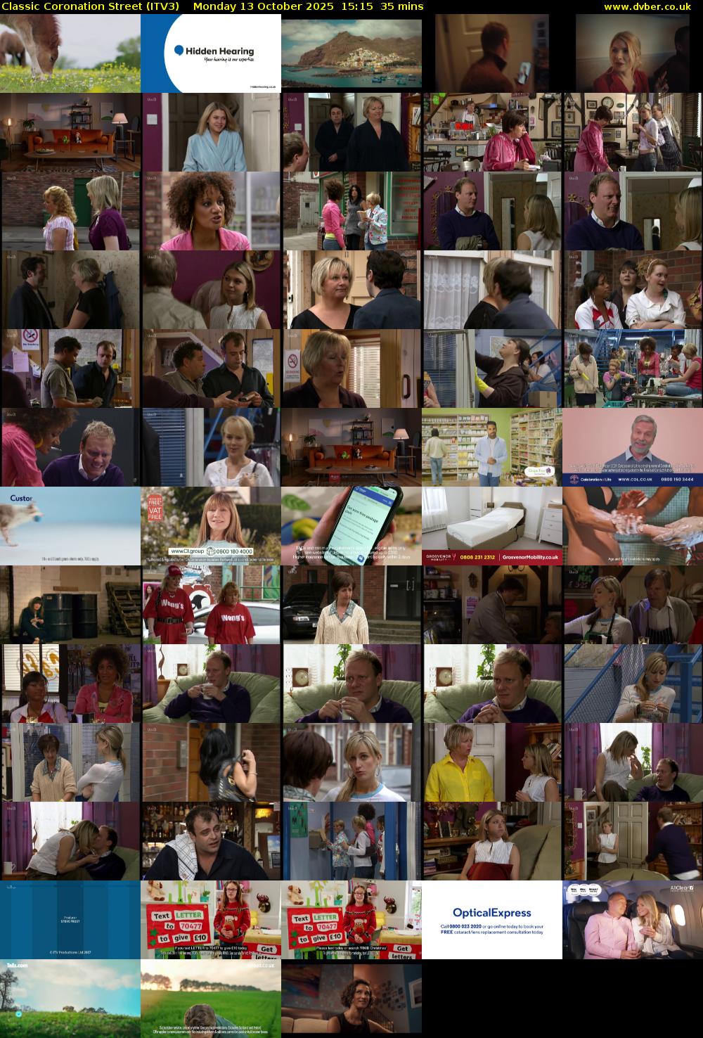 Classic Coronation Street (ITV3) Monday 13 October 2025 15:15 - 15:50