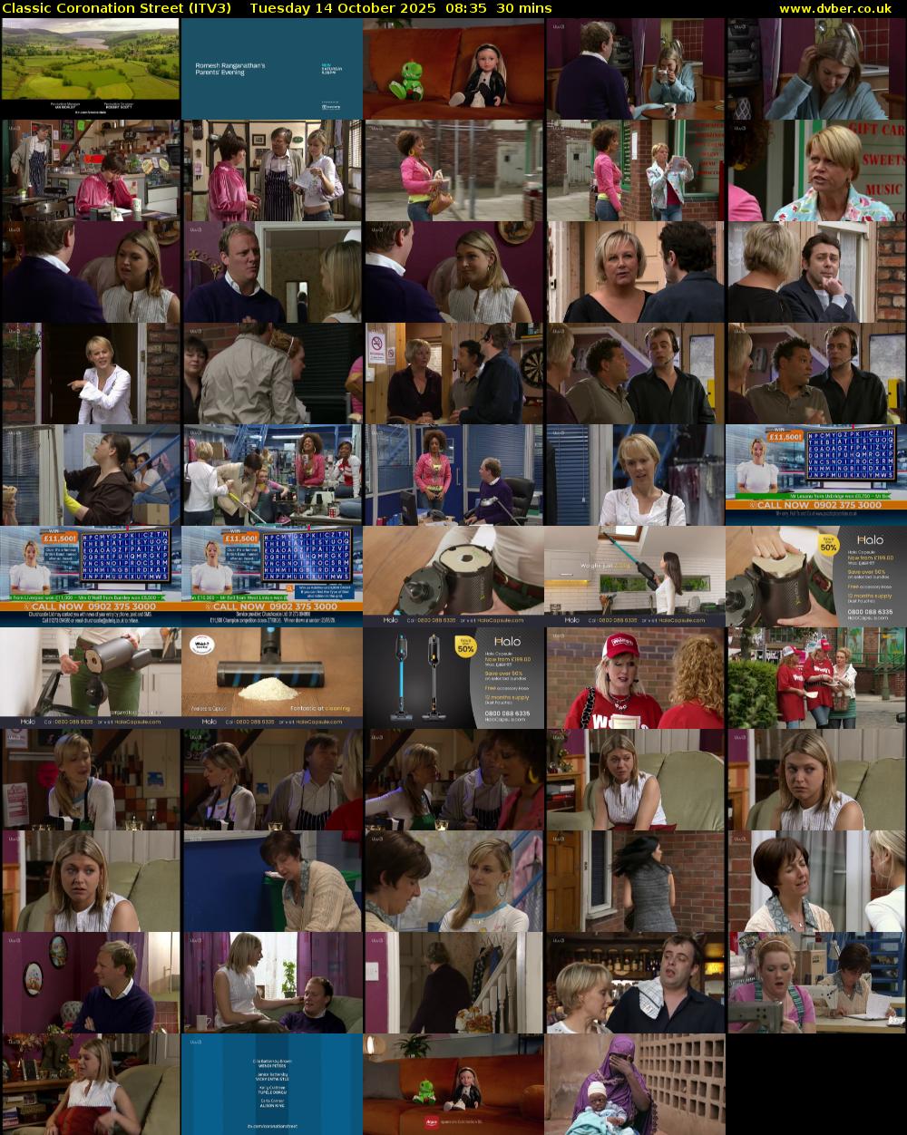 Classic Coronation Street (ITV3) Tuesday 14 October 2025 08:35 - 09:05