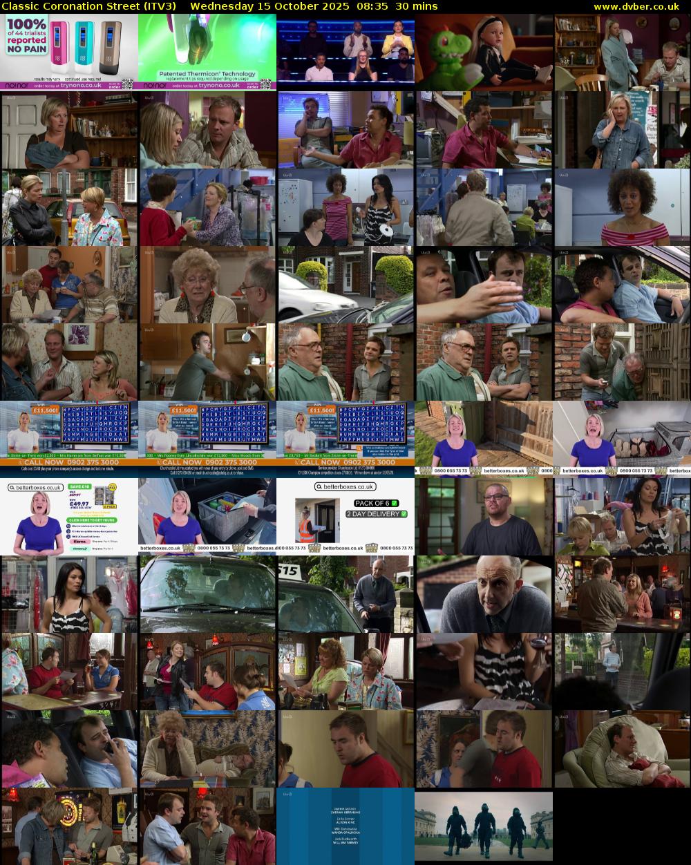 Classic Coronation Street (ITV3) Wednesday 15 October 2025 08:35 - 09:05