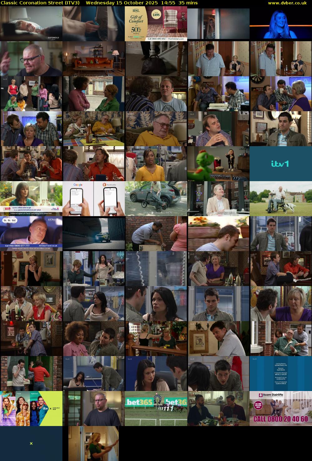 Classic Coronation Street (ITV3) Wednesday 15 October 2025 14:55 - 15:30