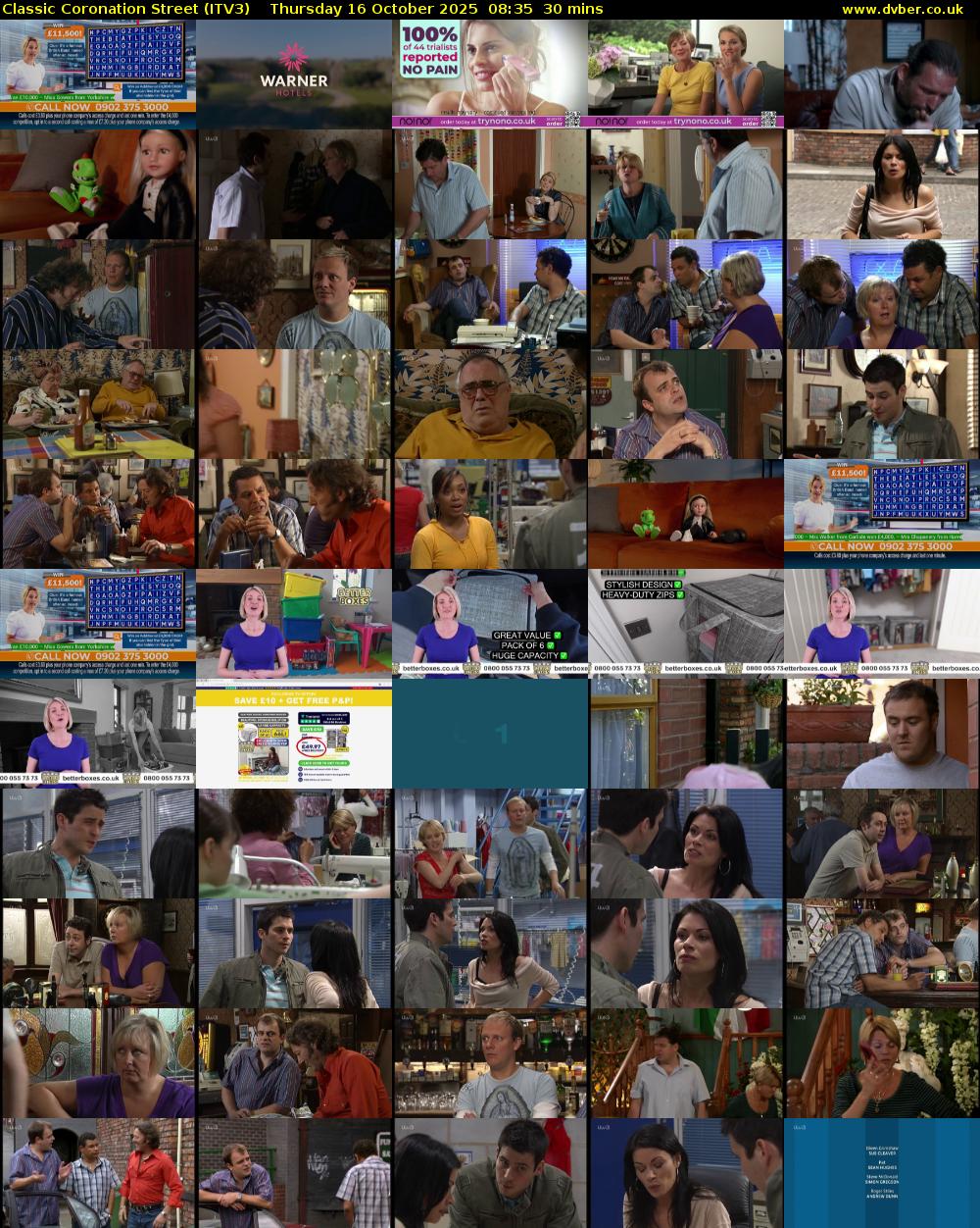 Classic Coronation Street (ITV3) Thursday 16 October 2025 08:35 - 09:05