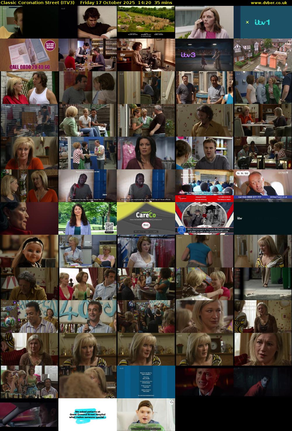 Classic Coronation Street (ITV3) Friday 17 October 2025 14:20 - 14:55