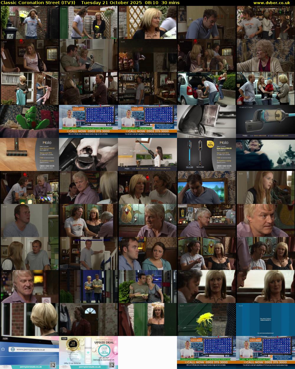 Classic Coronation Street (ITV3) Tuesday 21 October 2025 08:10 - 08:40