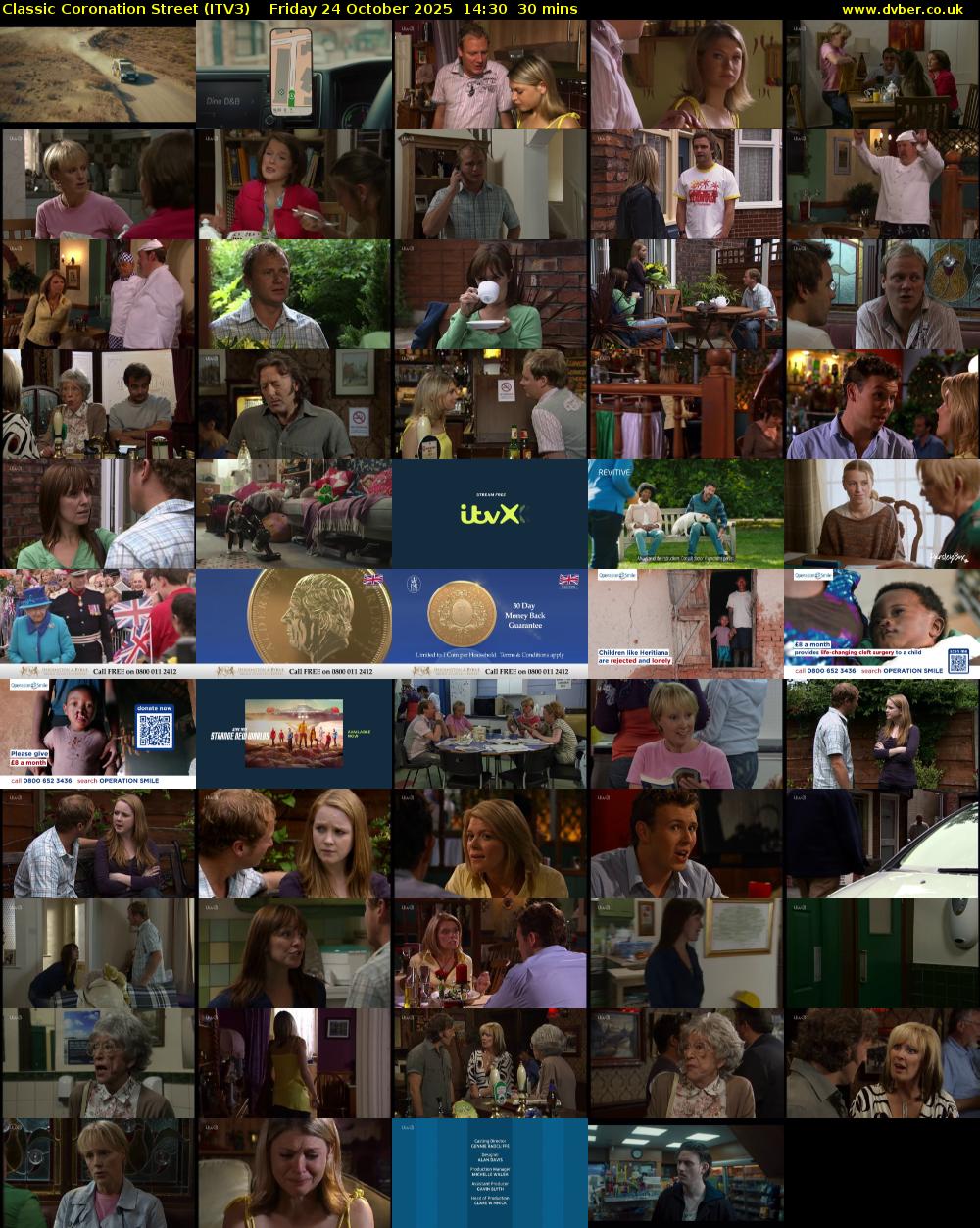 Classic Coronation Street (ITV3) Friday 24 October 2025 14:30 - 15:00