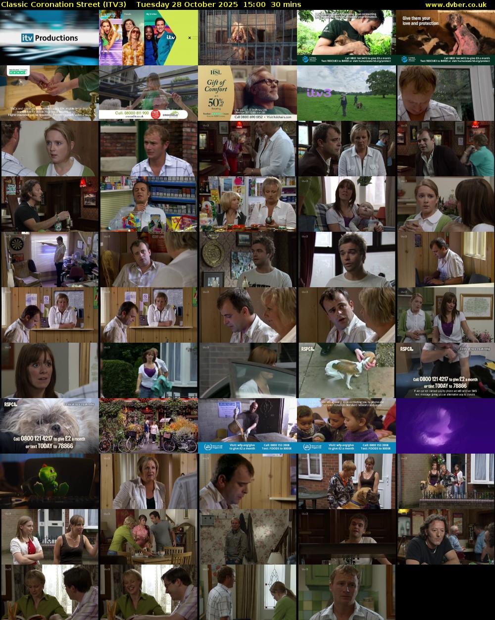 Classic Coronation Street (ITV3) Tuesday 28 October 2025 15:00 - 15:30