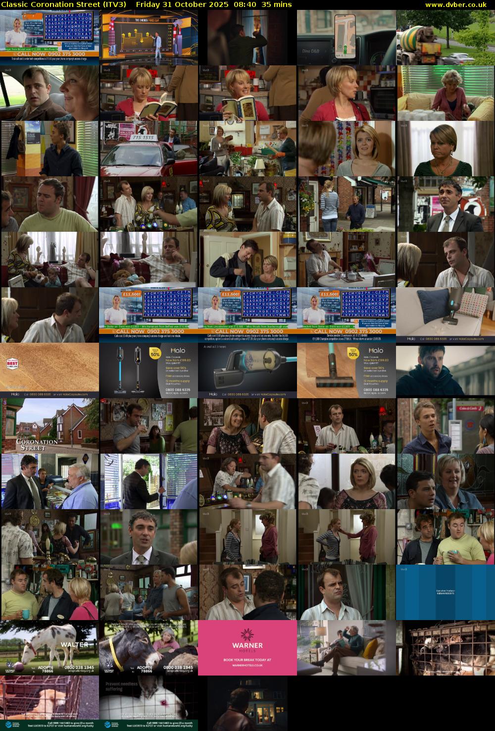 Classic Coronation Street (ITV3) Friday 31 October 2025 08:40 - 09:15