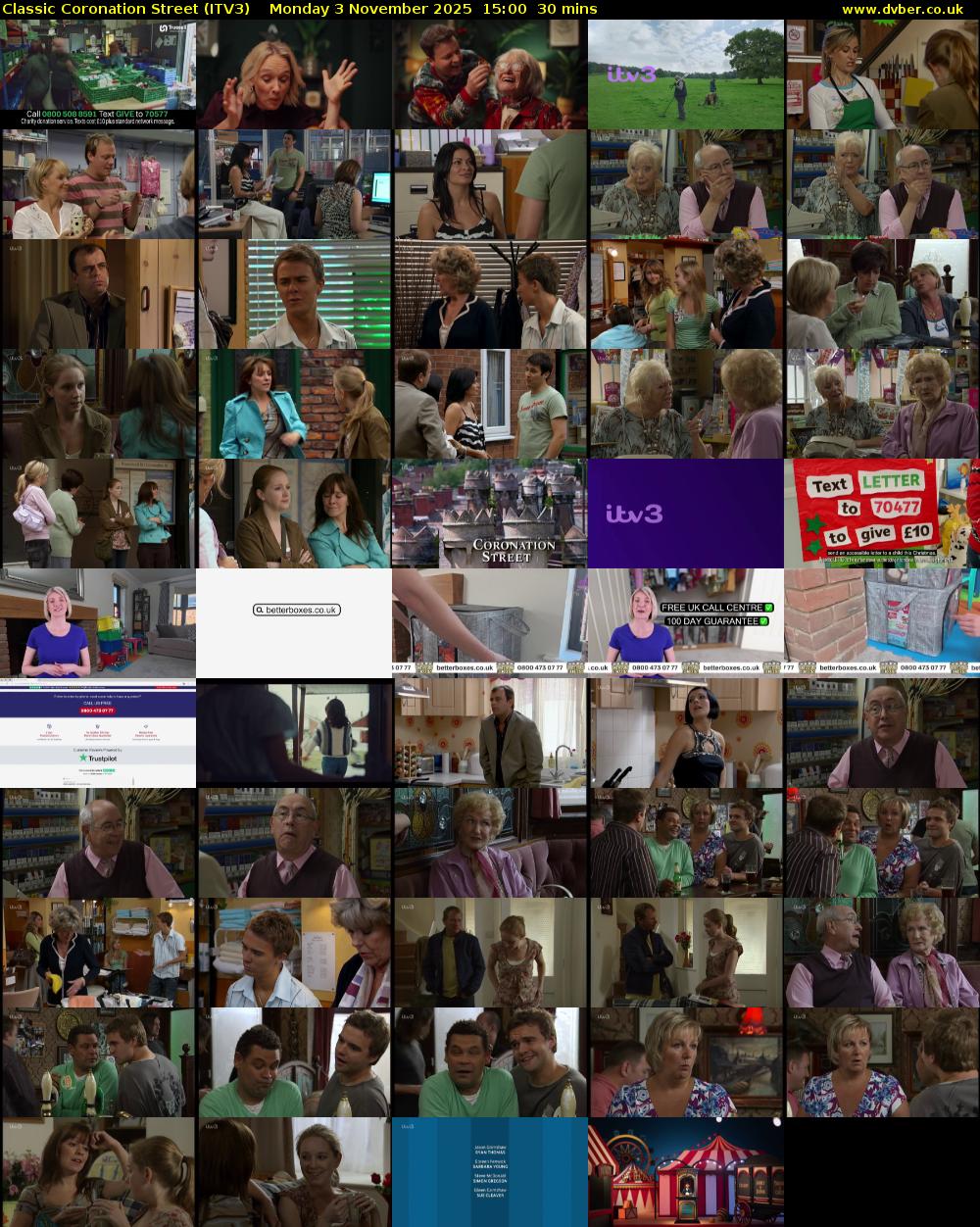 Classic Coronation Street (ITV3) Monday 3 November 2025 15:00 - 15:30