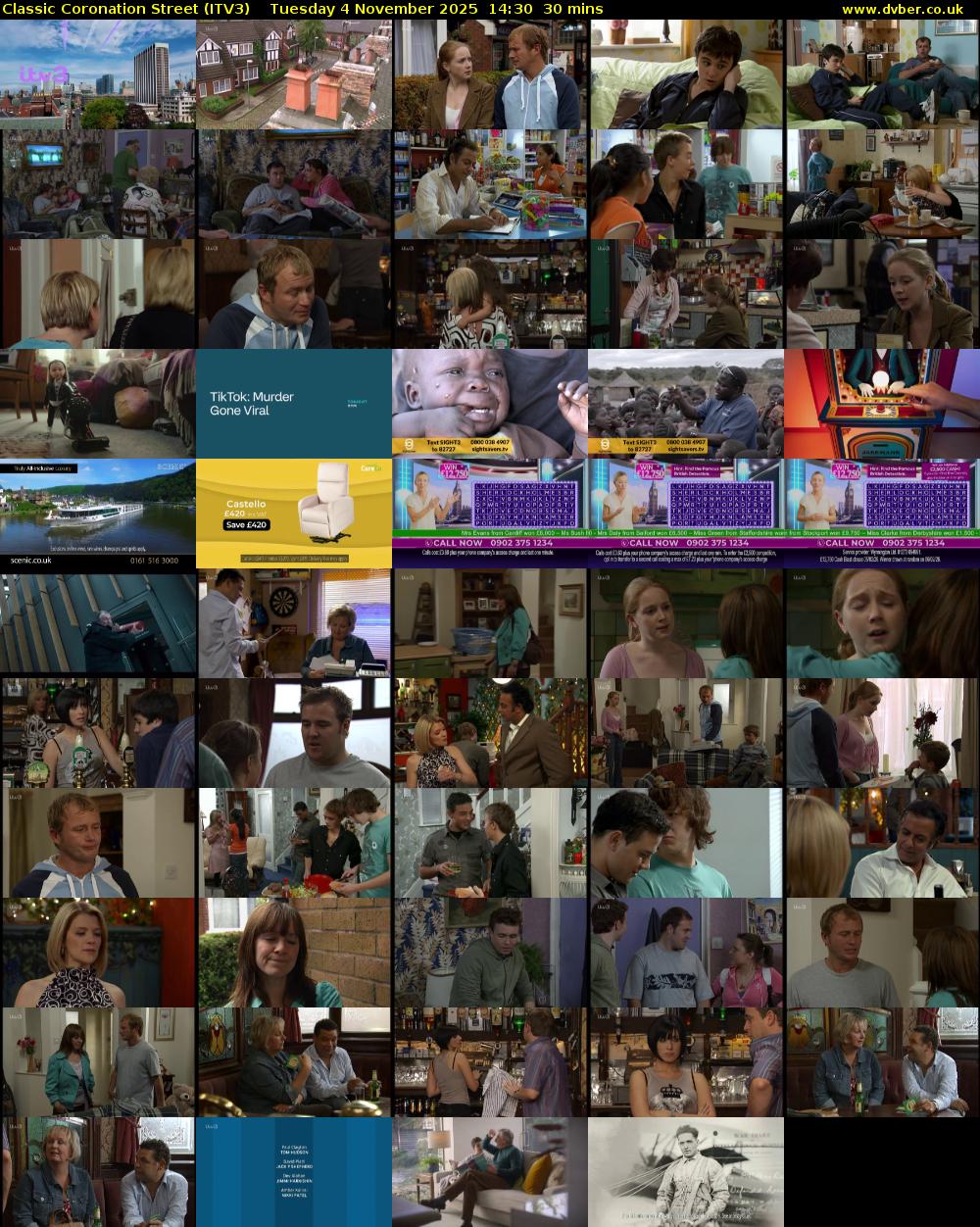 Classic Coronation Street (ITV3) Tuesday 4 November 2025 14:30 - 15:00