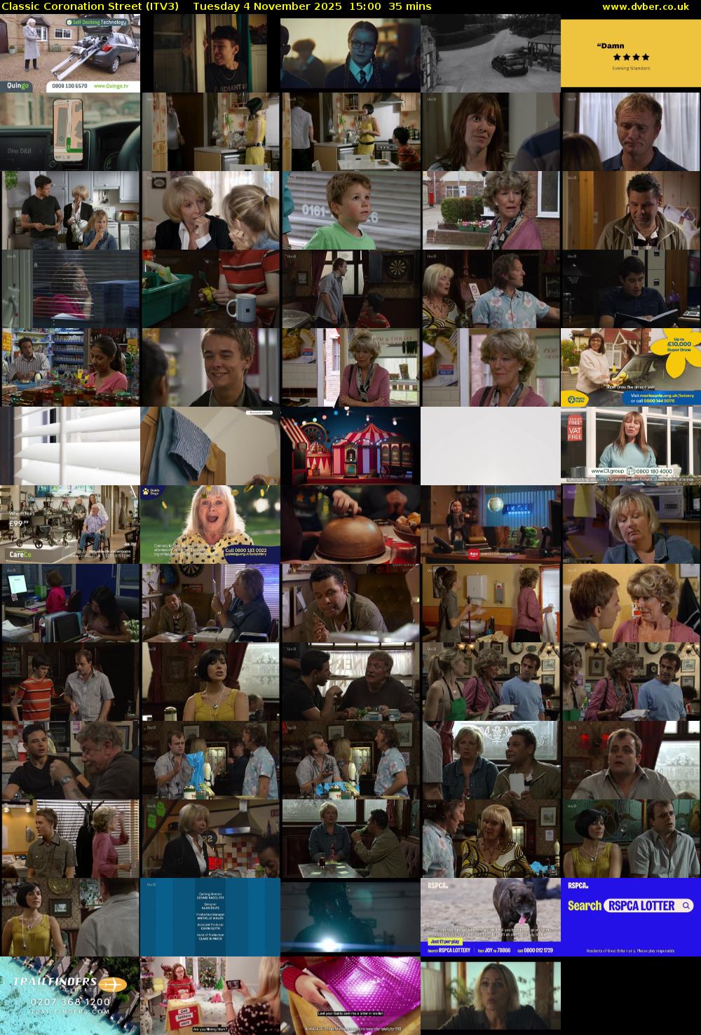 Classic Coronation Street (ITV3) Tuesday 4 November 2025 15:00 - 15:35