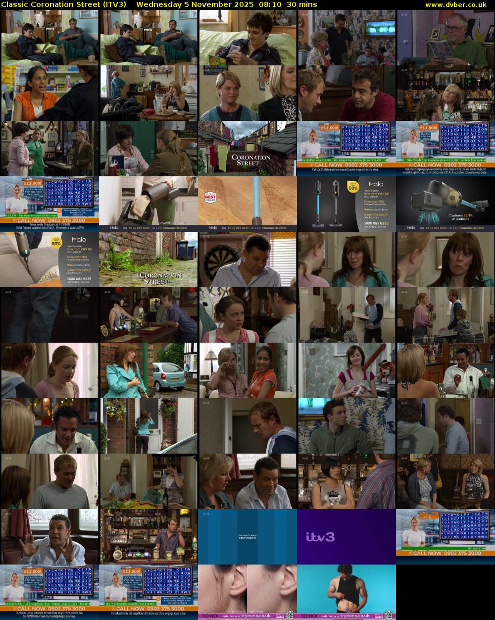 Classic Coronation Street (ITV3) Wednesday 5 November 2025 08:10 - 08:40
