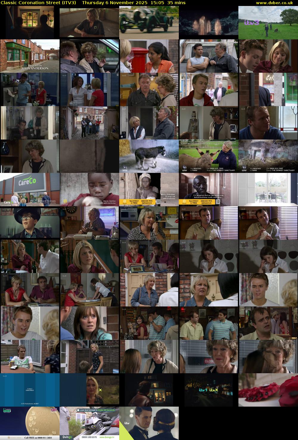 Classic Coronation Street (ITV3) Thursday 6 November 2025 15:05 - 15:40