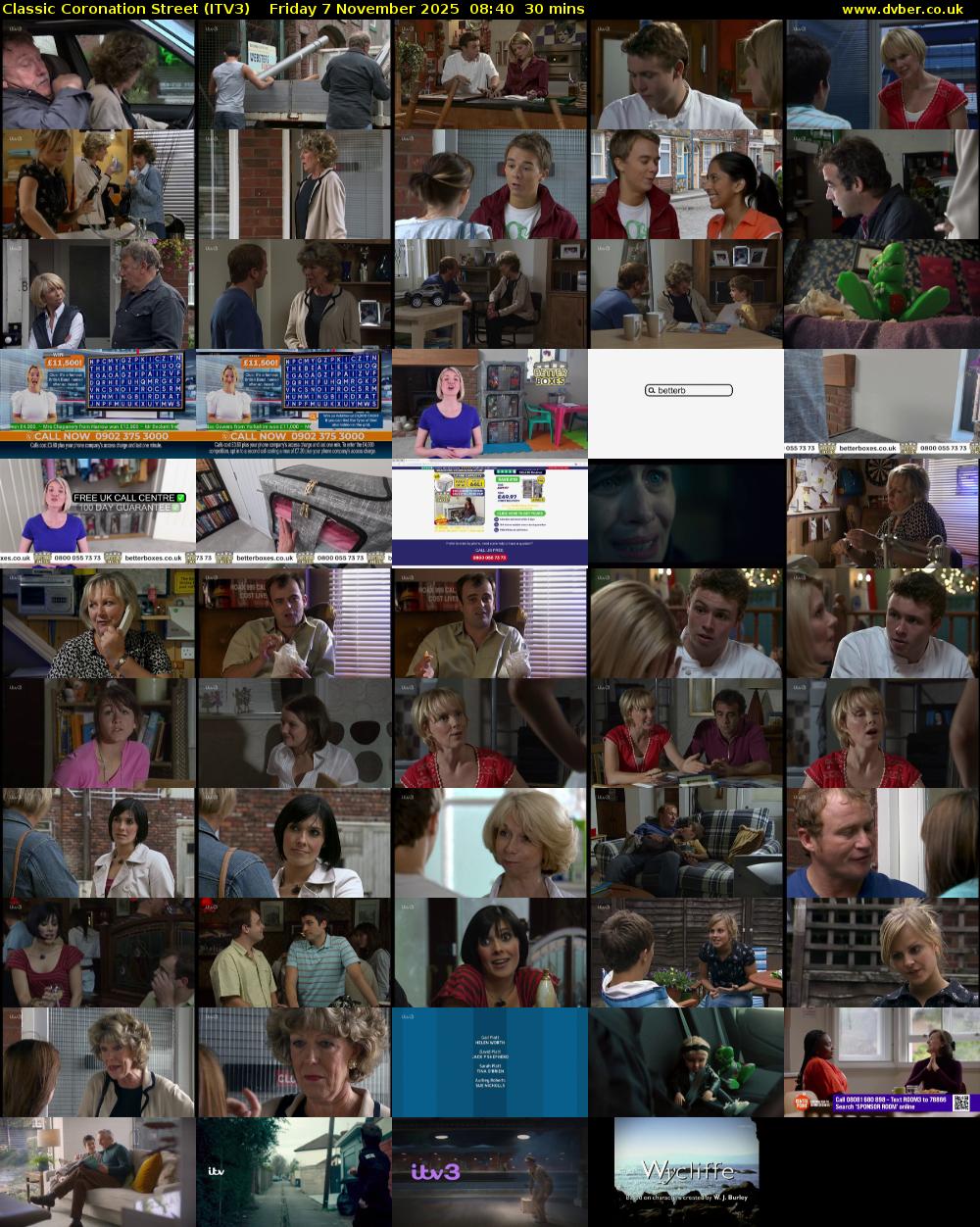 Classic Coronation Street (ITV3) Friday 7 November 2025 08:40 - 09:10