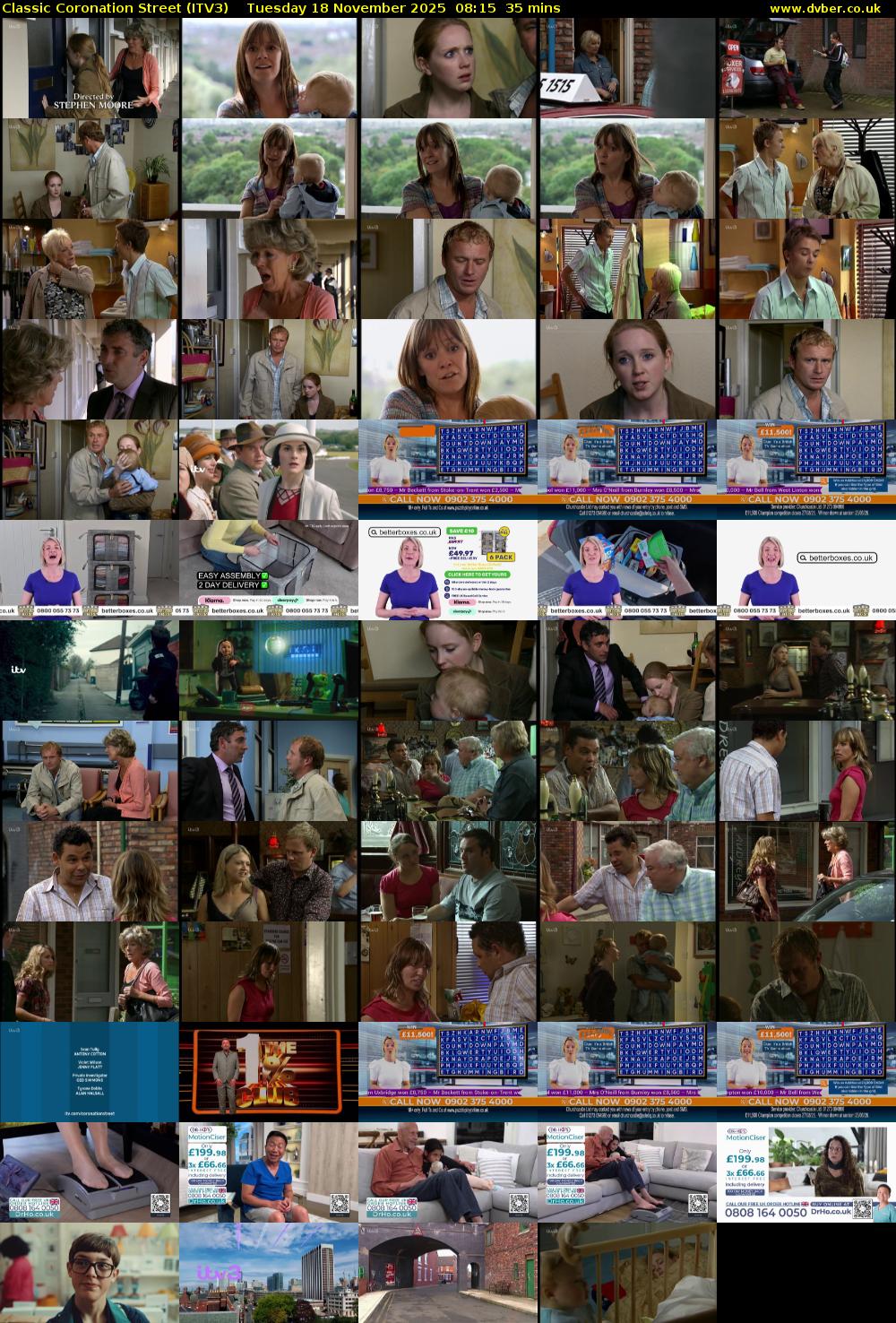 Classic Coronation Street (ITV3) Tuesday 18 November 2025 08:15 - 08:50