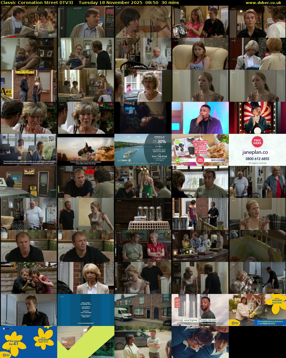 Classic Coronation Street (ITV3) Tuesday 18 November 2025 08:50 - 09:20