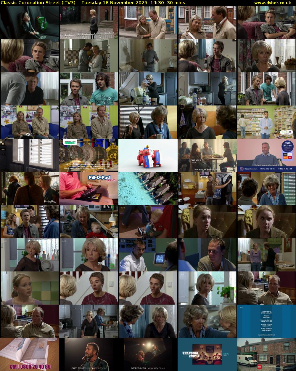 Classic Coronation Street (ITV3) Tuesday 18 November 2025 14:30 - 15:00