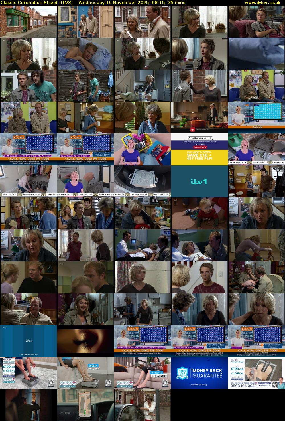 Classic Coronation Street (ITV3) Wednesday 19 November 2025 08:15 - 08:50