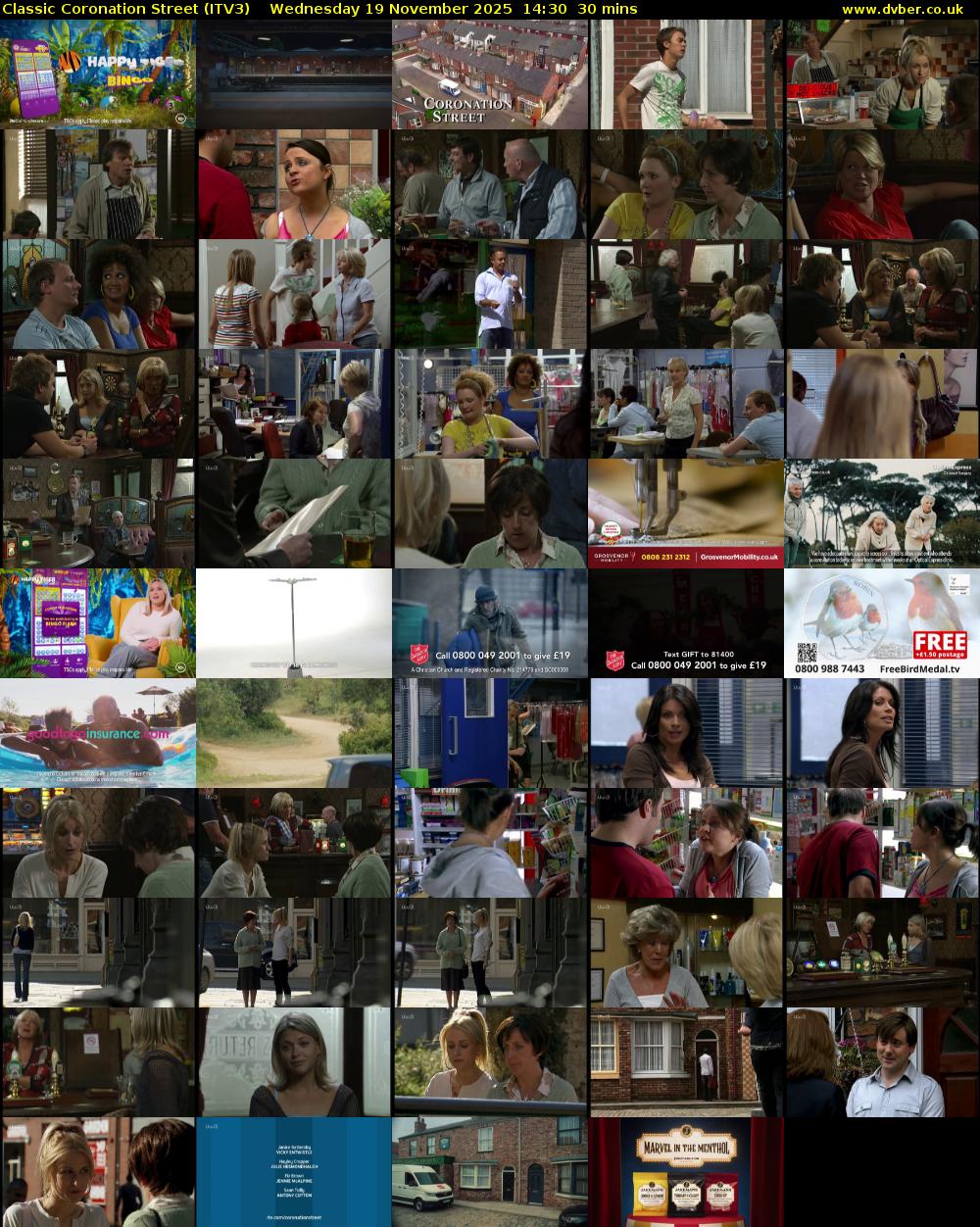 Classic Coronation Street (ITV3) Wednesday 19 November 2025 14:30 - 15:00