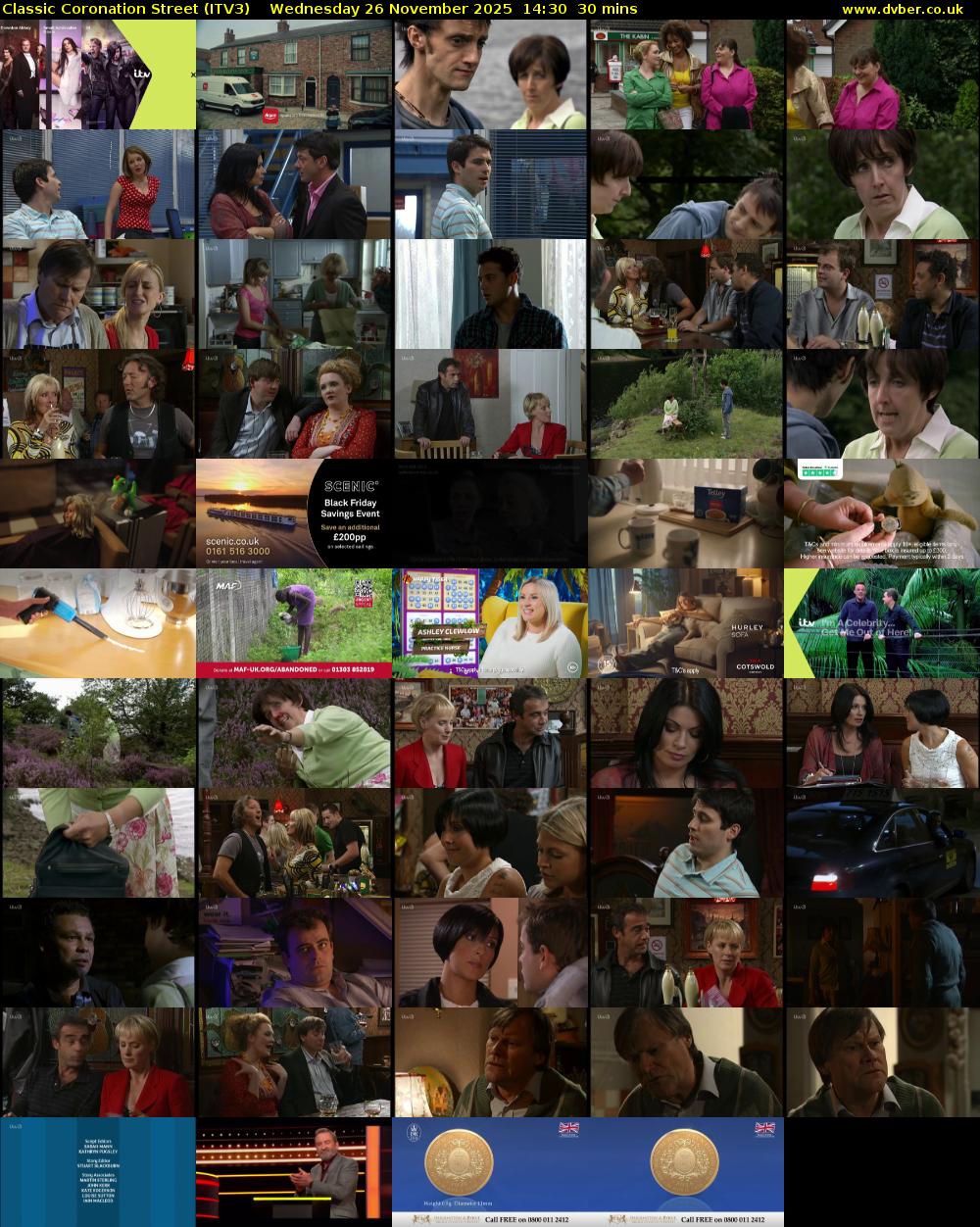 Classic Coronation Street (ITV3) Wednesday 26 November 2025 14:30 - 15:00