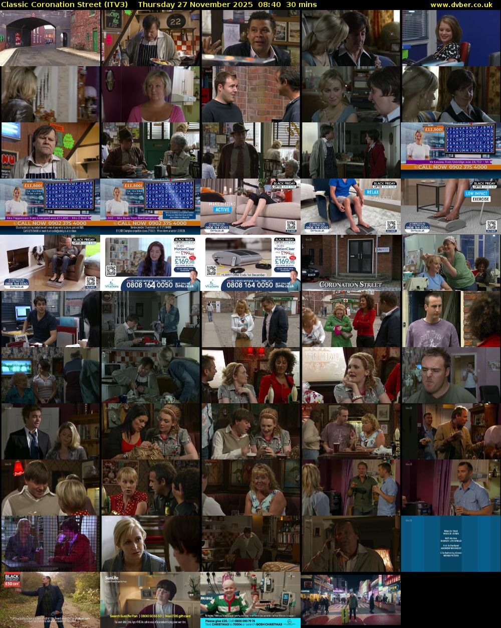 Classic Coronation Street (ITV3) Thursday 27 November 2025 08:40 - 09:10