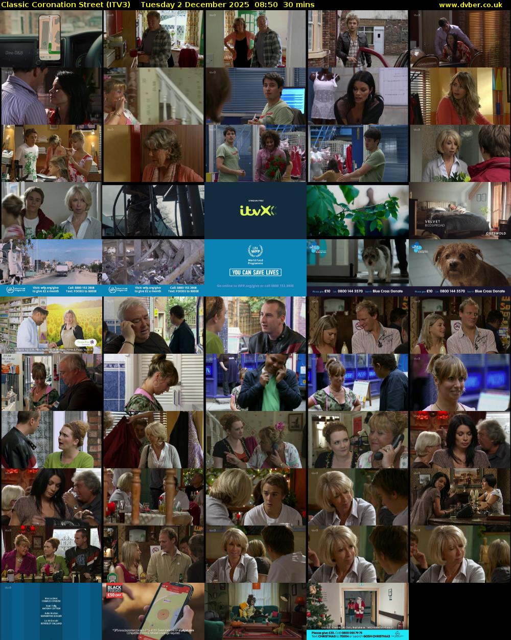 Classic Coronation Street (ITV3) Tuesday 2 December 2025 08:50 - 09:20