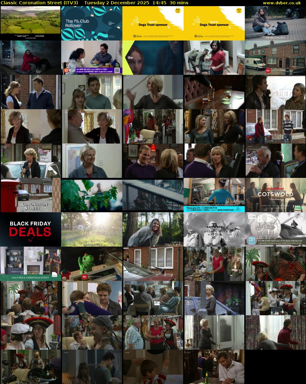 Classic Coronation Street (ITV3) Tuesday 2 December 2025 14:45 - 15:15