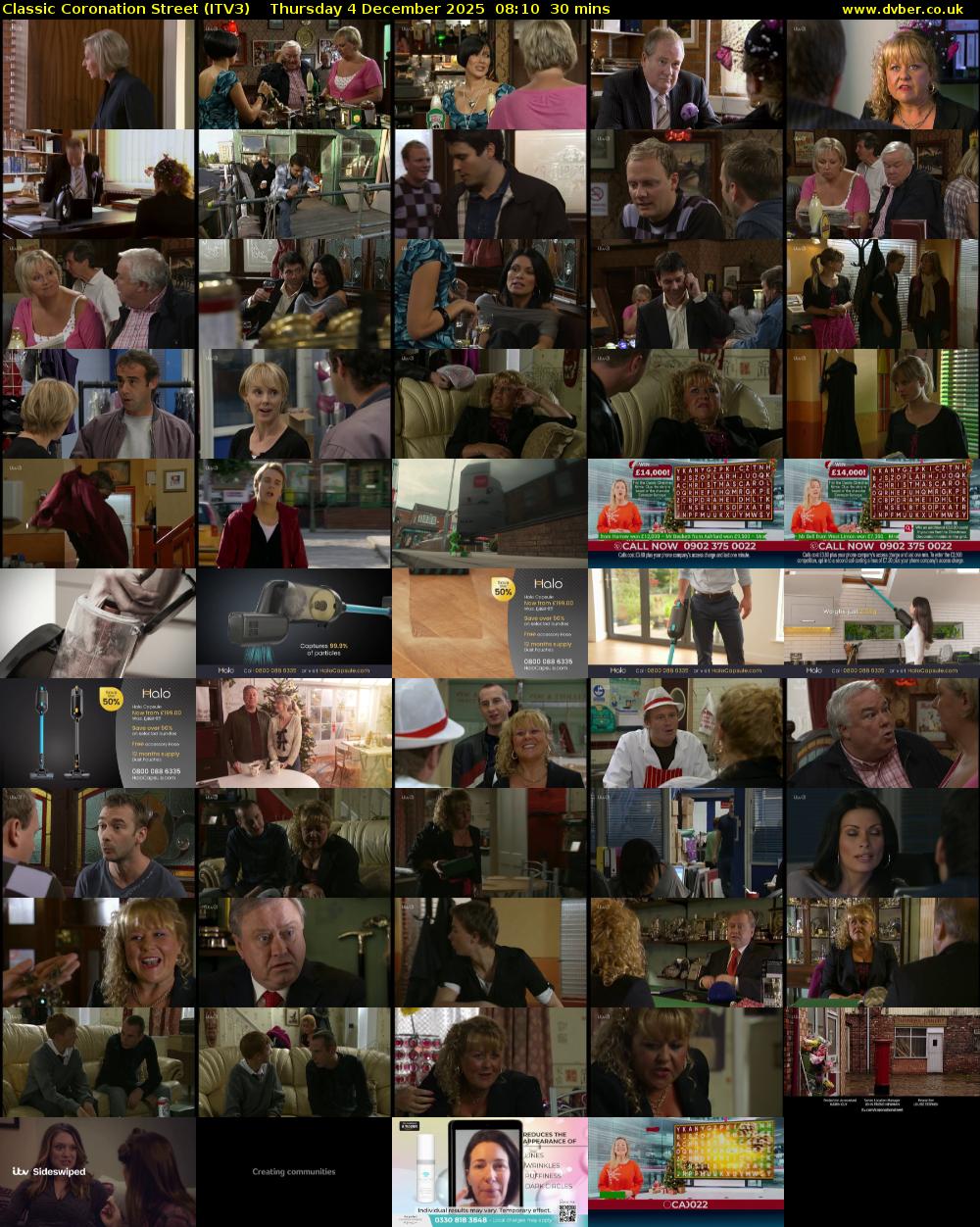 Classic Coronation Street (ITV3) Thursday 4 December 2025 08:10 - 08:40