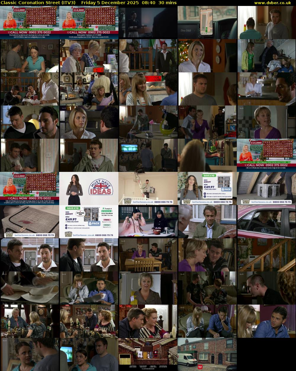 Classic Coronation Street (ITV3) Friday 5 December 2025 08:40 - 09:10