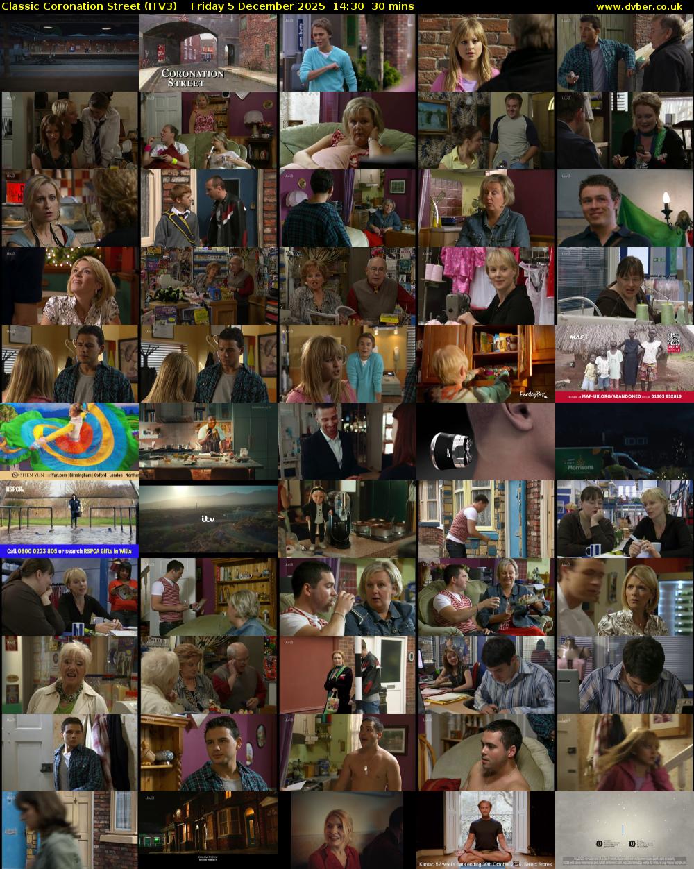 Classic Coronation Street (ITV3) Friday 5 December 2025 14:30 - 15:00