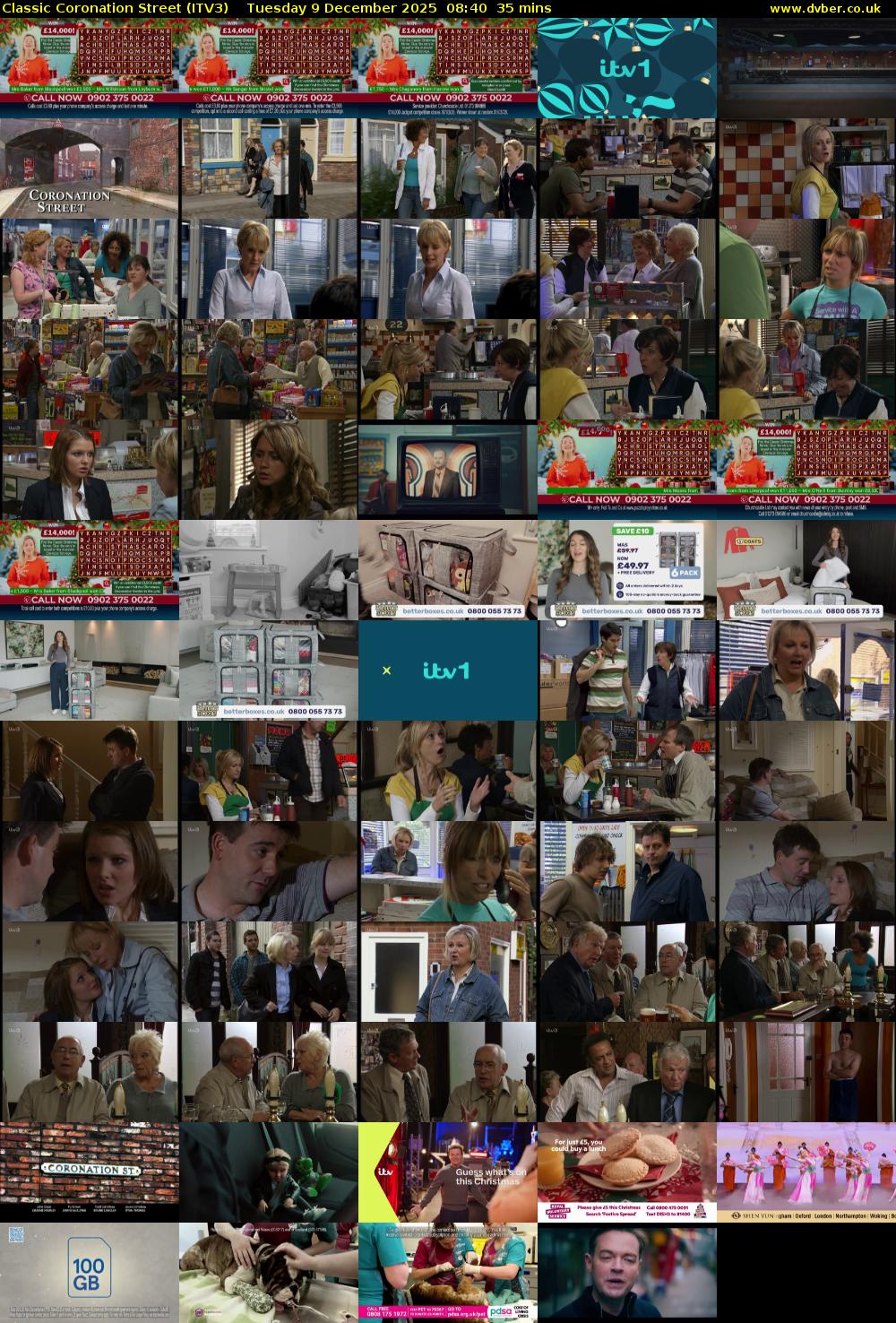 Classic Coronation Street (ITV3) Tuesday 9 December 2025 08:40 - 09:15
