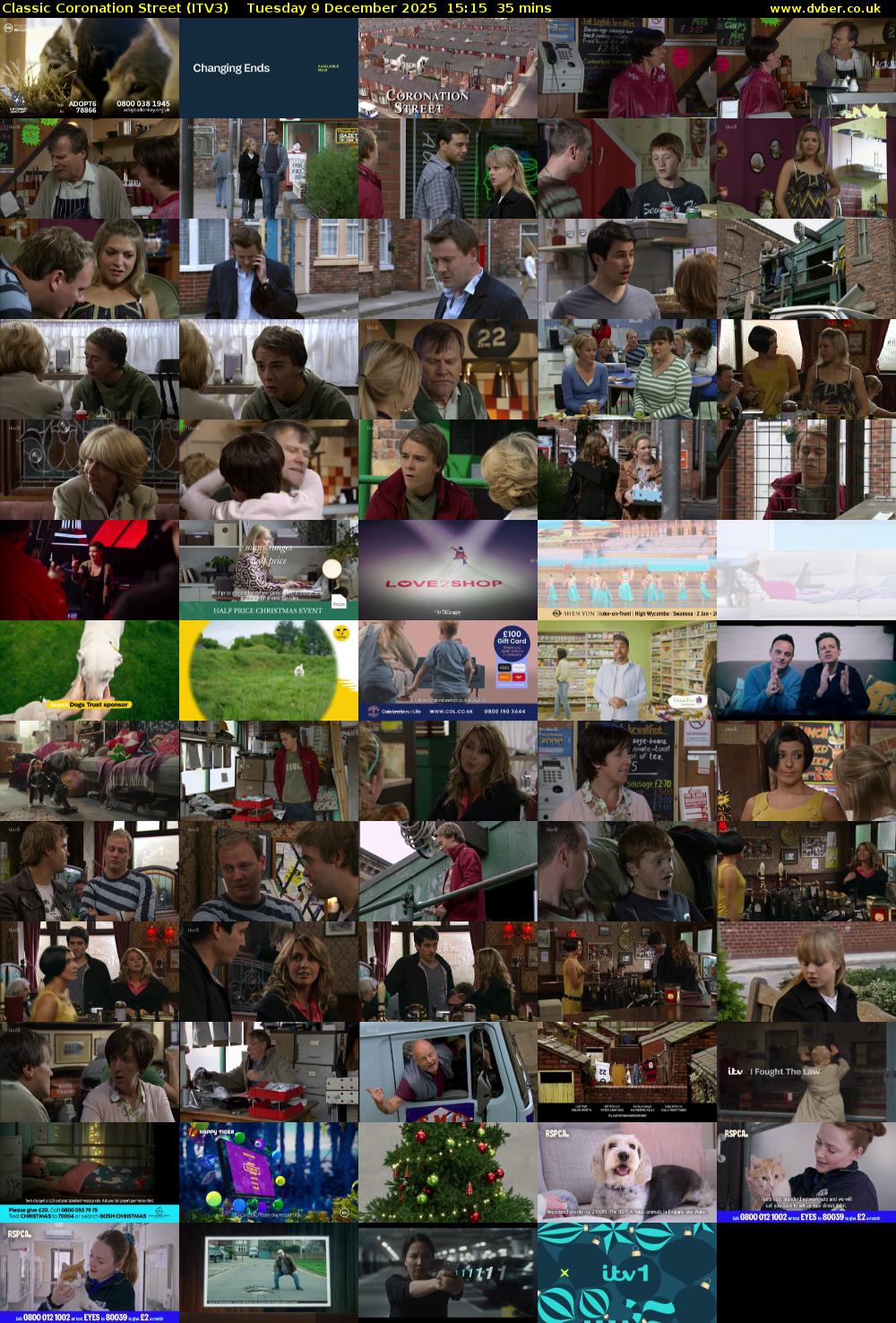 Classic Coronation Street (ITV3) Tuesday 9 December 2025 15:15 - 15:50