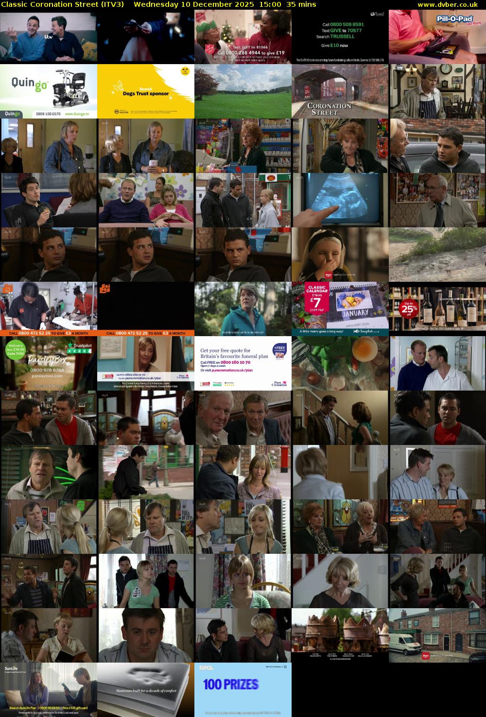 Classic Coronation Street (ITV3) Wednesday 10 December 2025 15:00 - 15:35