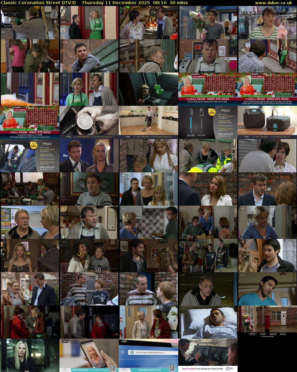 Classic Coronation Street (ITV3) Thursday 11 December 2025 08:10 - 08:40