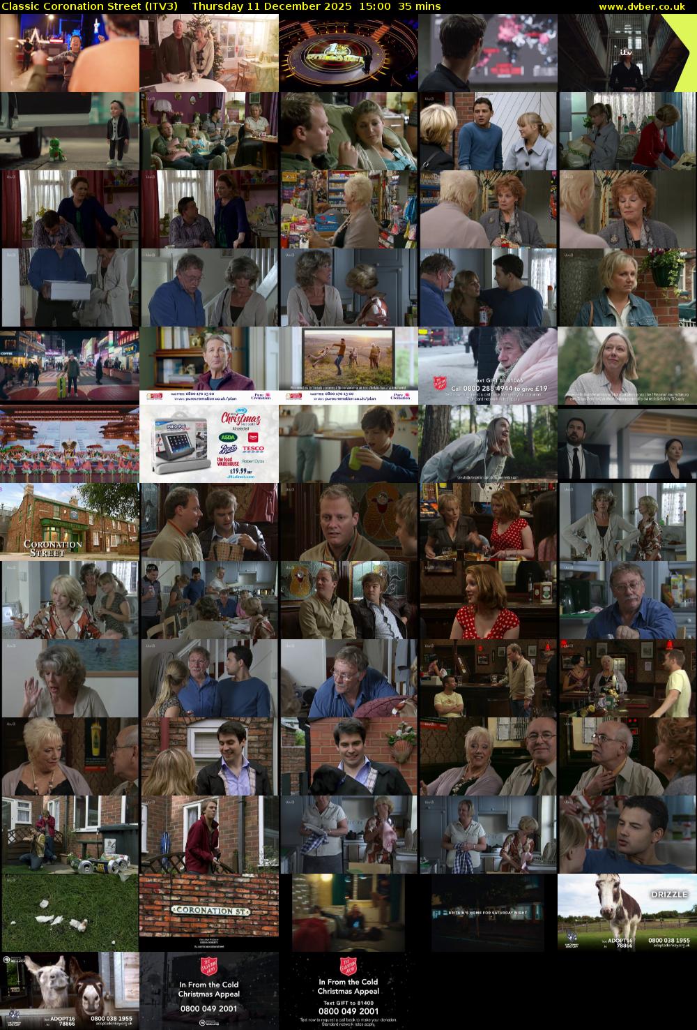 Classic Coronation Street (ITV3) Thursday 11 December 2025 15:00 - 15:35