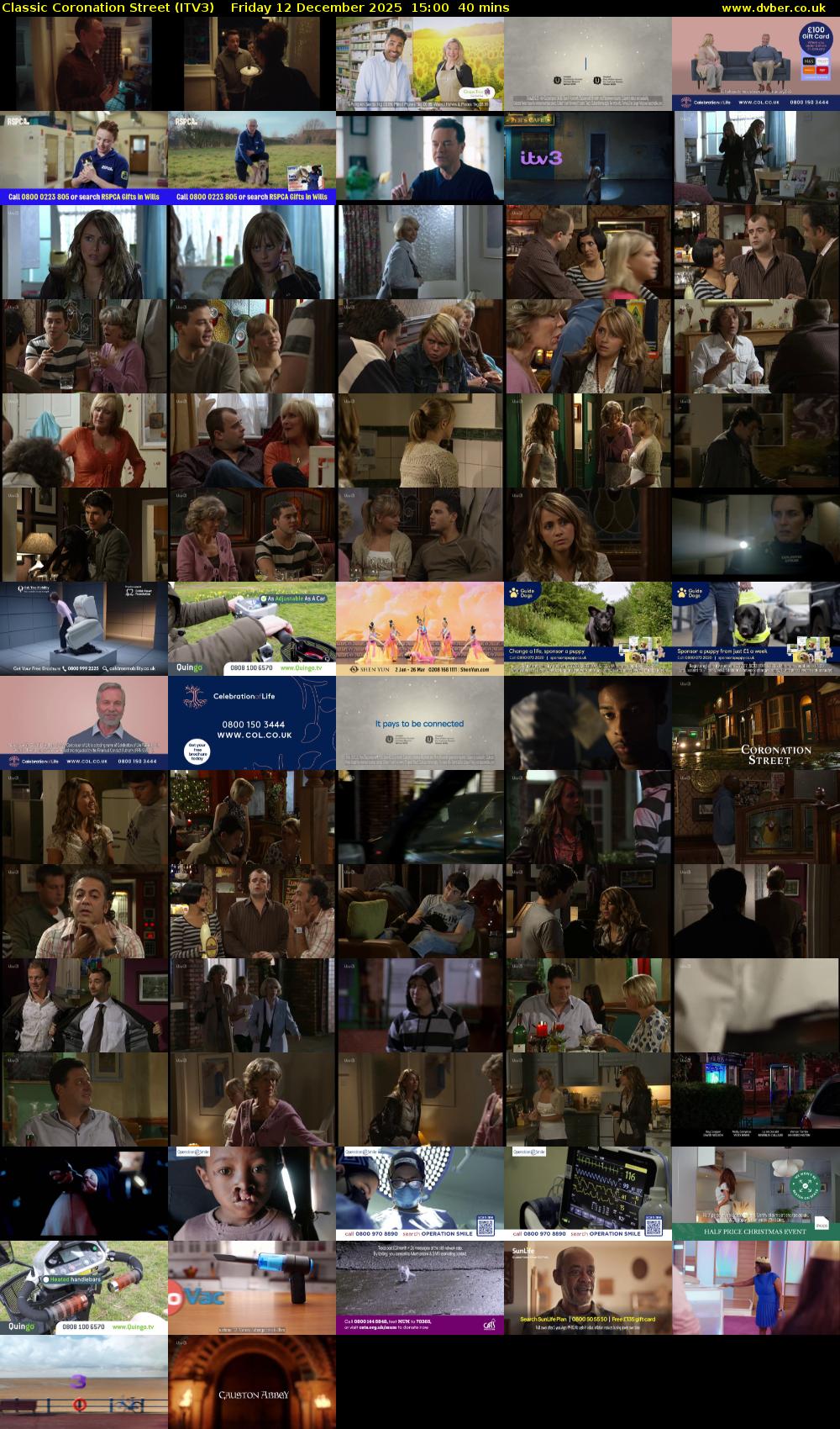 Classic Coronation Street (ITV3) Friday 12 December 2025 15:00 - 15:40