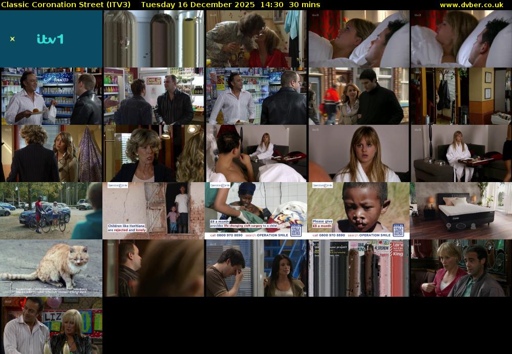Classic Coronation Street (ITV3) Tuesday 16 December 2025 14:30 - 15:00