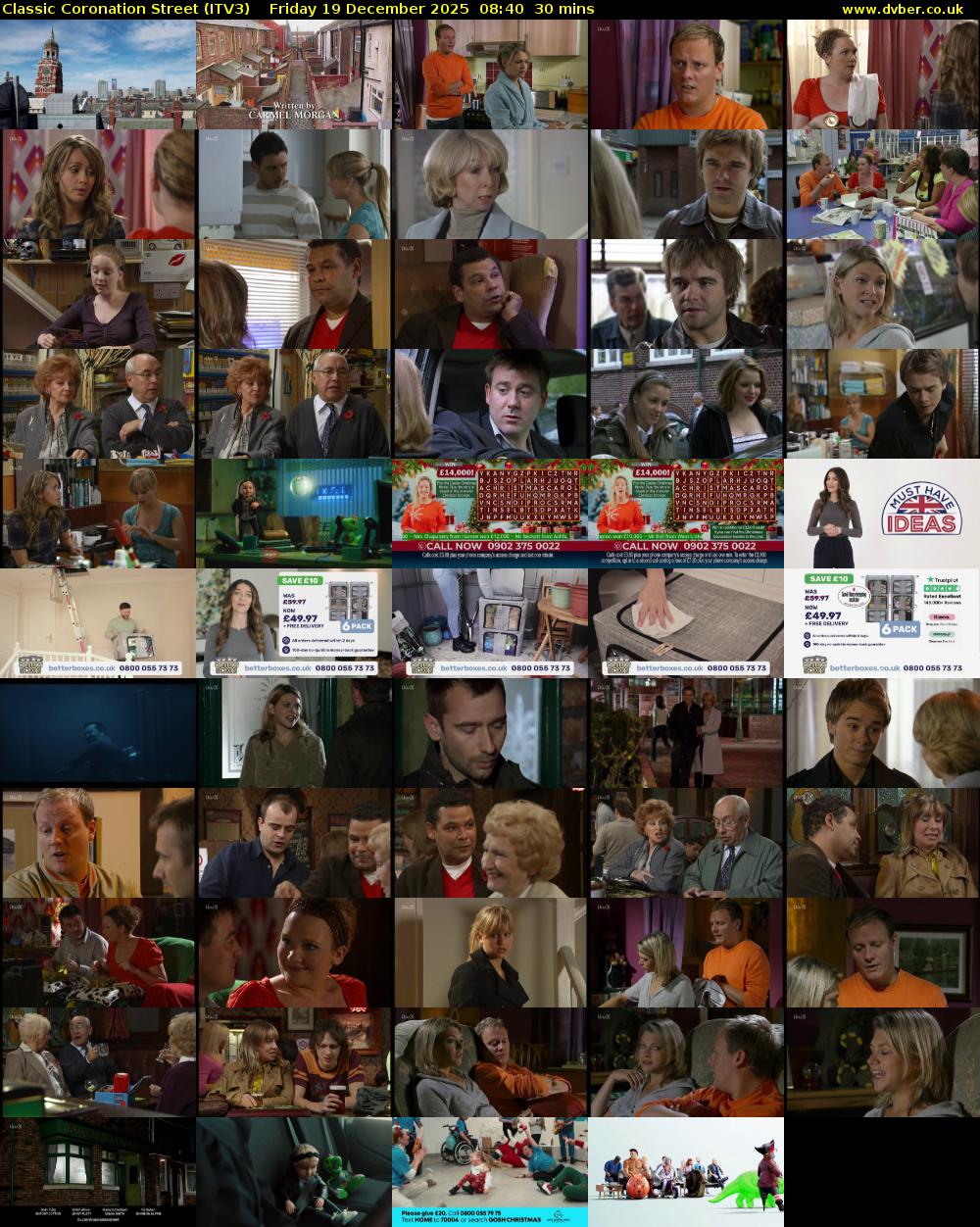 Classic Coronation Street (ITV3) Friday 19 December 2025 08:40 - 09:10