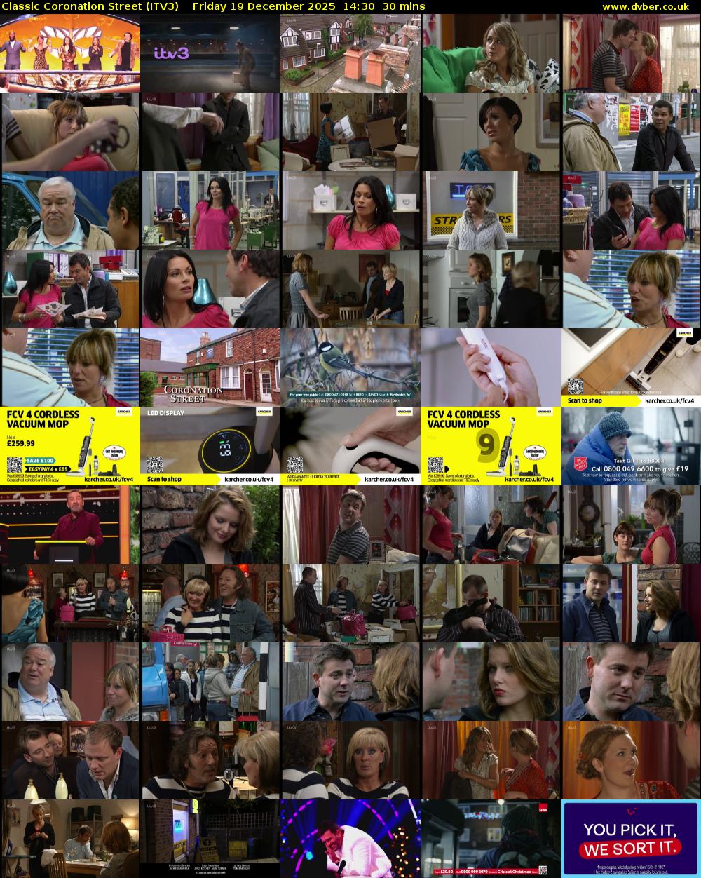 Classic Coronation Street (ITV3) Friday 19 December 2025 14:30 - 15:00