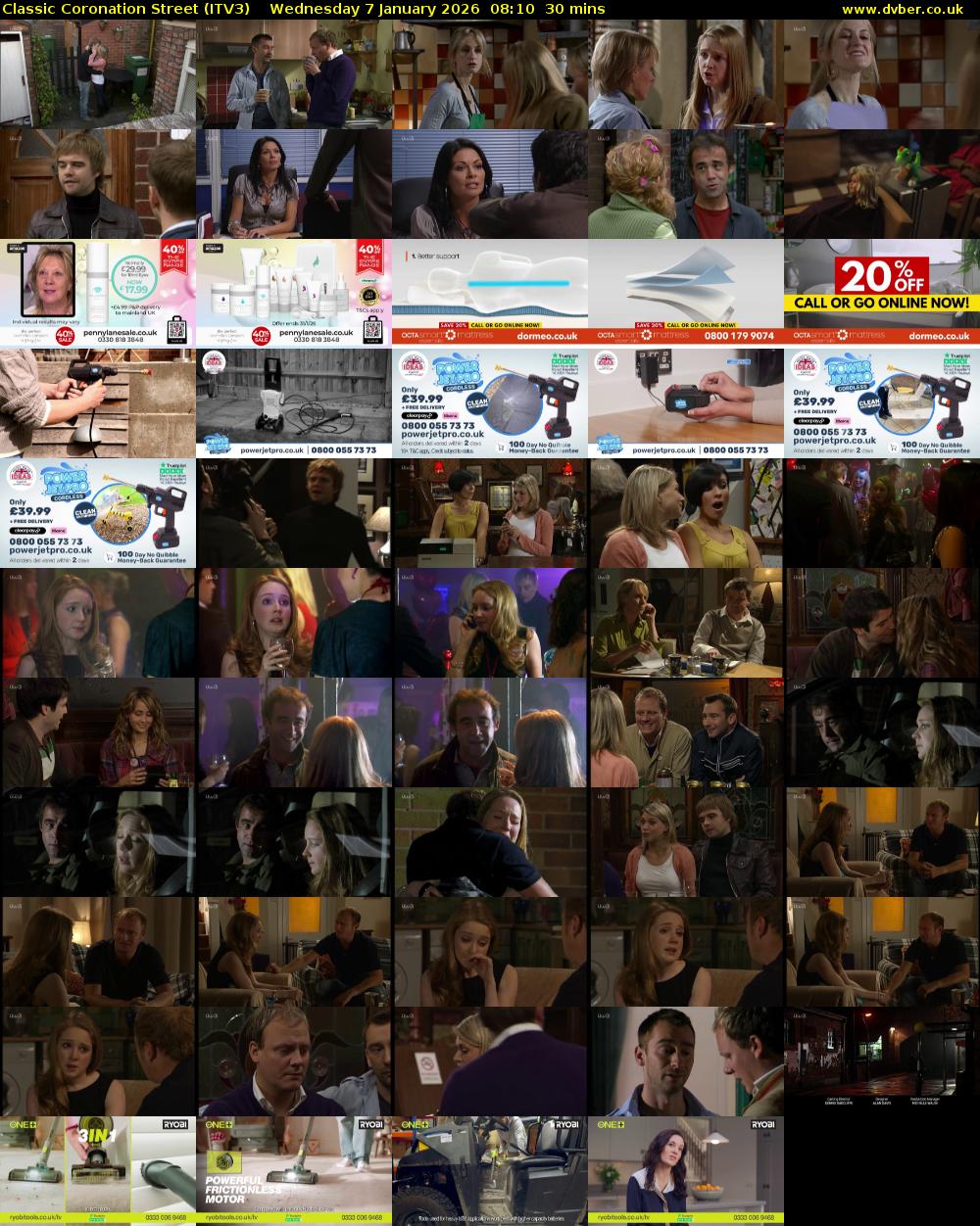 Classic Coronation Street (ITV3) Wednesday 7 January 2026 08:10 - 08:40