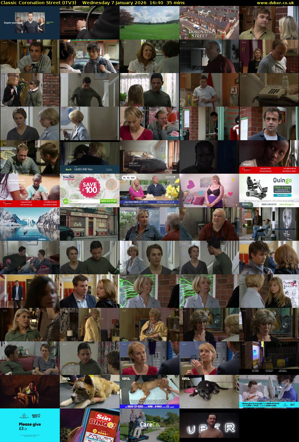 Classic Coronation Street (ITV3) Wednesday 7 January 2026 16:40 - 17:15