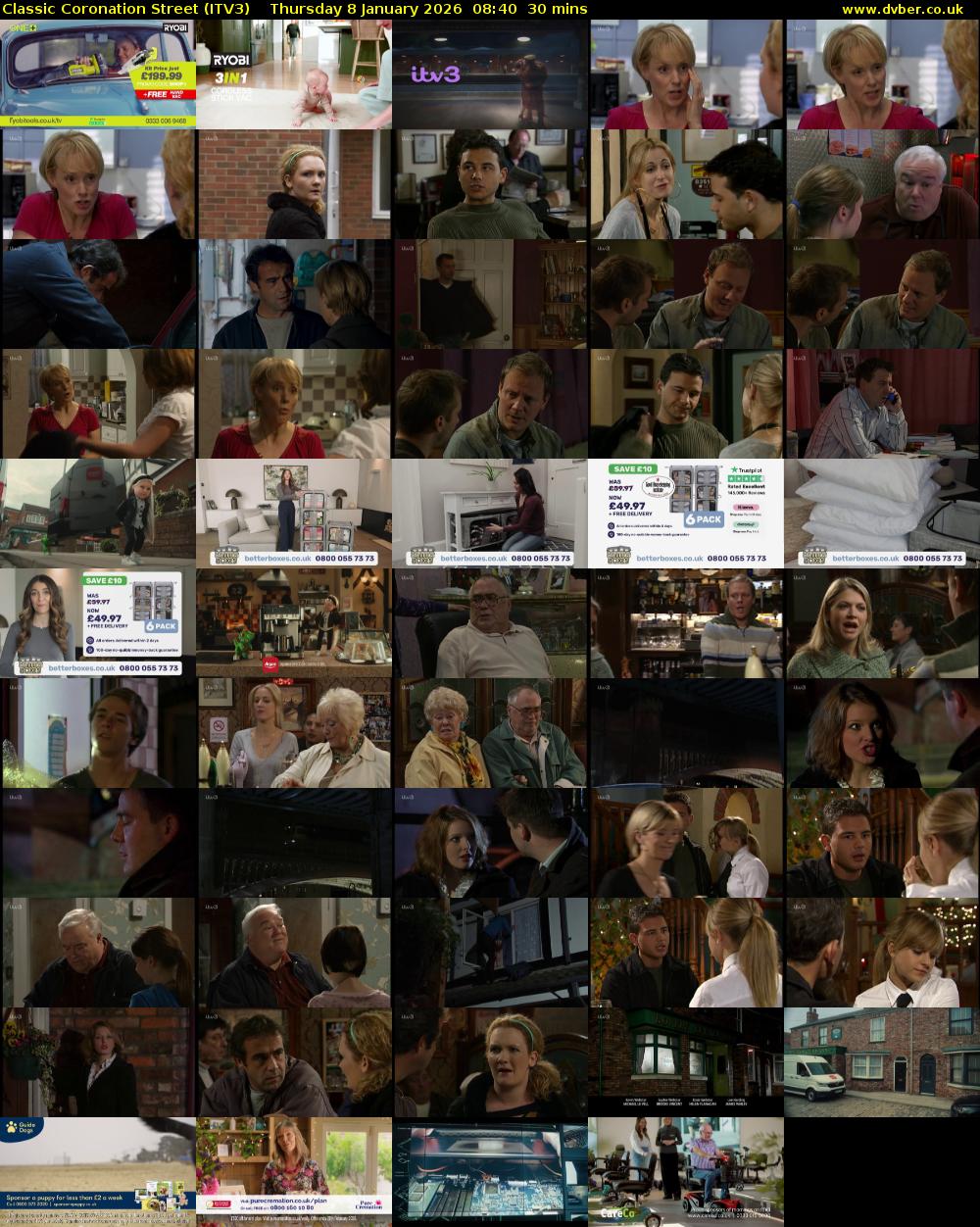 Classic Coronation Street (ITV3) Thursday 8 January 2026 08:40 - 09:10
