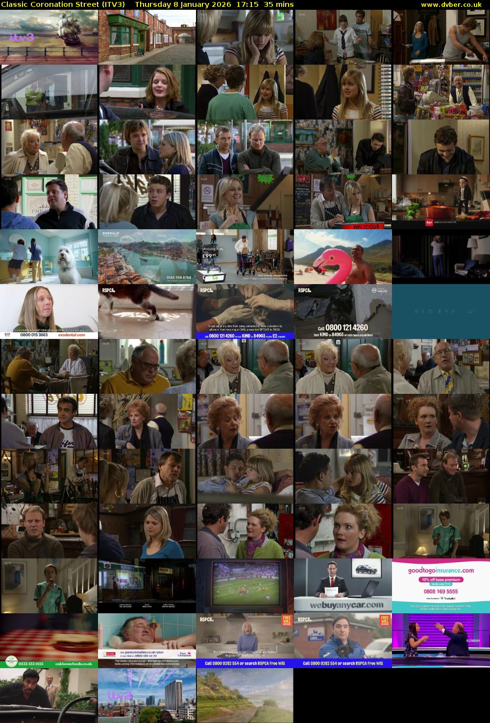 Classic Coronation Street (ITV3) Thursday 8 January 2026 17:15 - 17:50