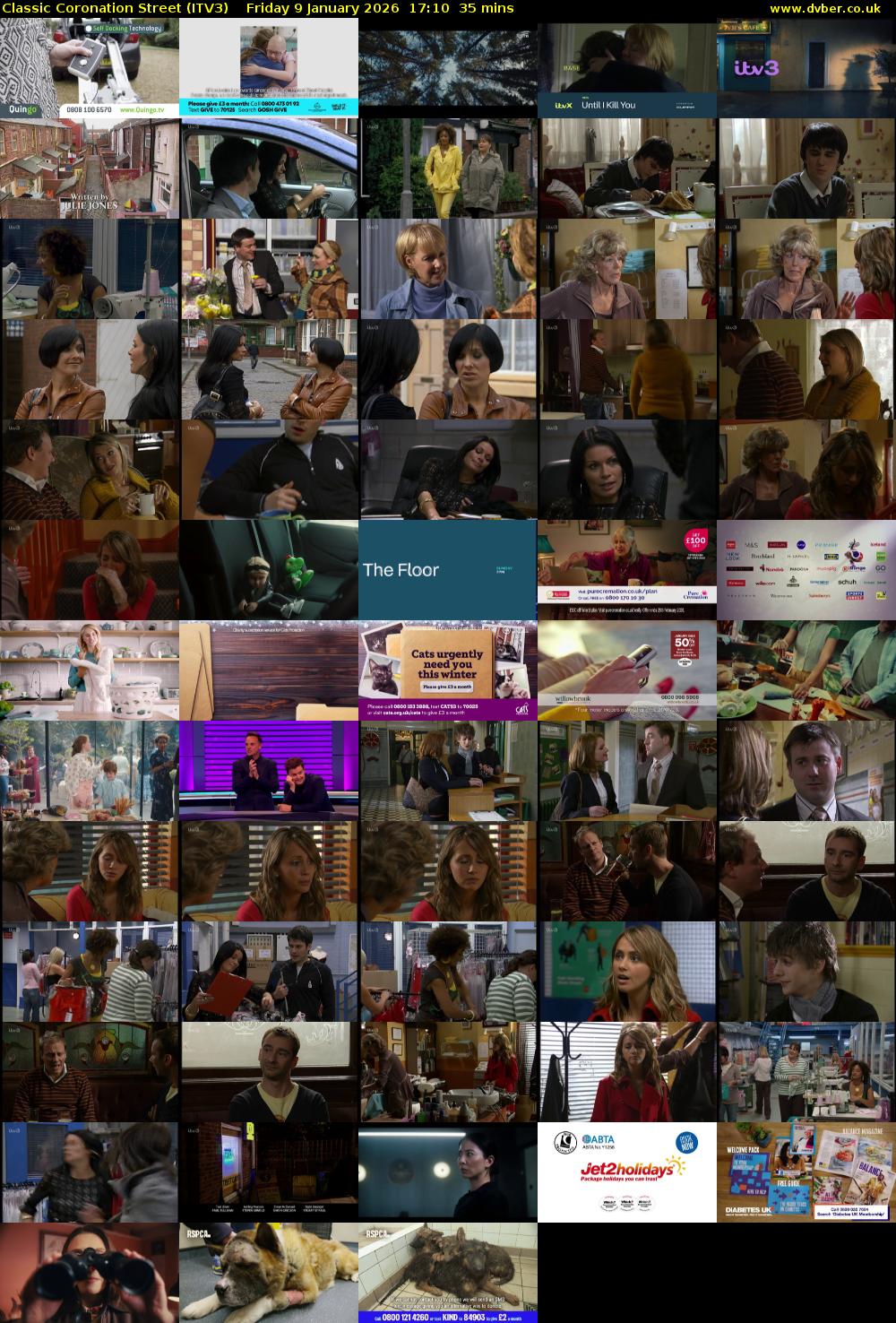 Classic Coronation Street (ITV3) Friday 9 January 2026 17:10 - 17:45