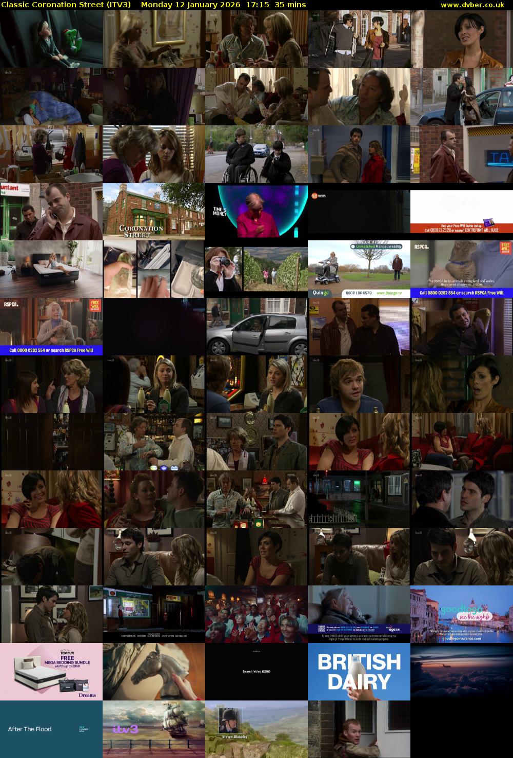 Classic Coronation Street (ITV3) Monday 12 January 2026 17:15 - 17:50