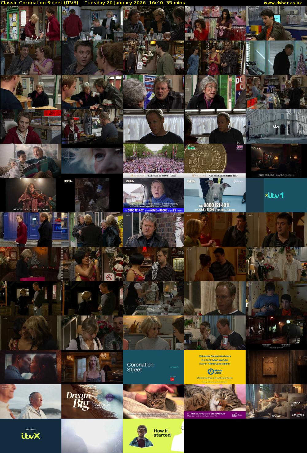 Classic Coronation Street (ITV3) Tuesday 20 January 2026 16:40 - 17:15