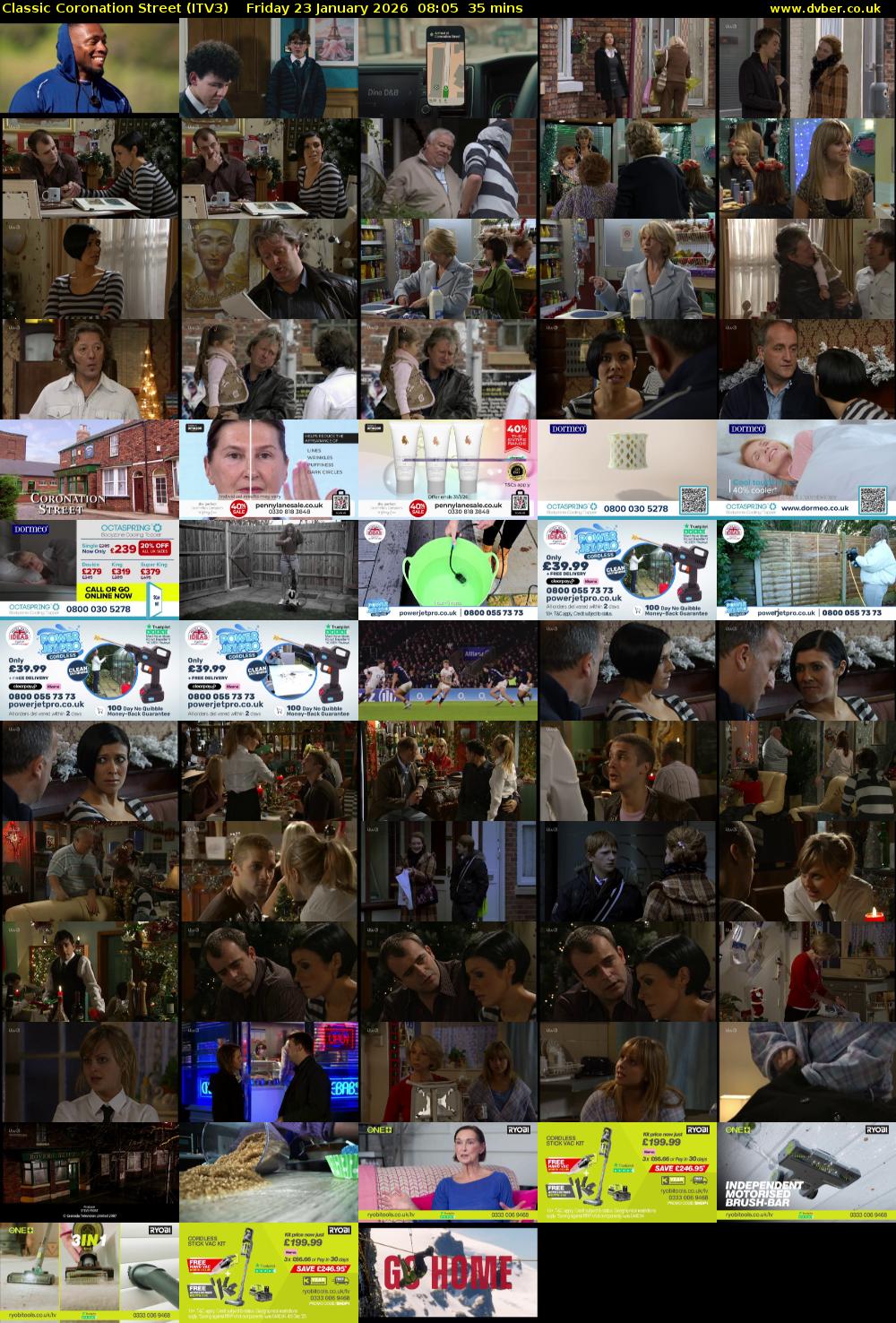 Classic Coronation Street (ITV3) Friday 23 January 2026 08:05 - 08:40